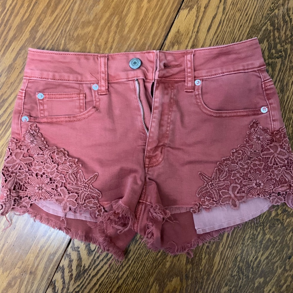 American Eagle high-rise festival shorts